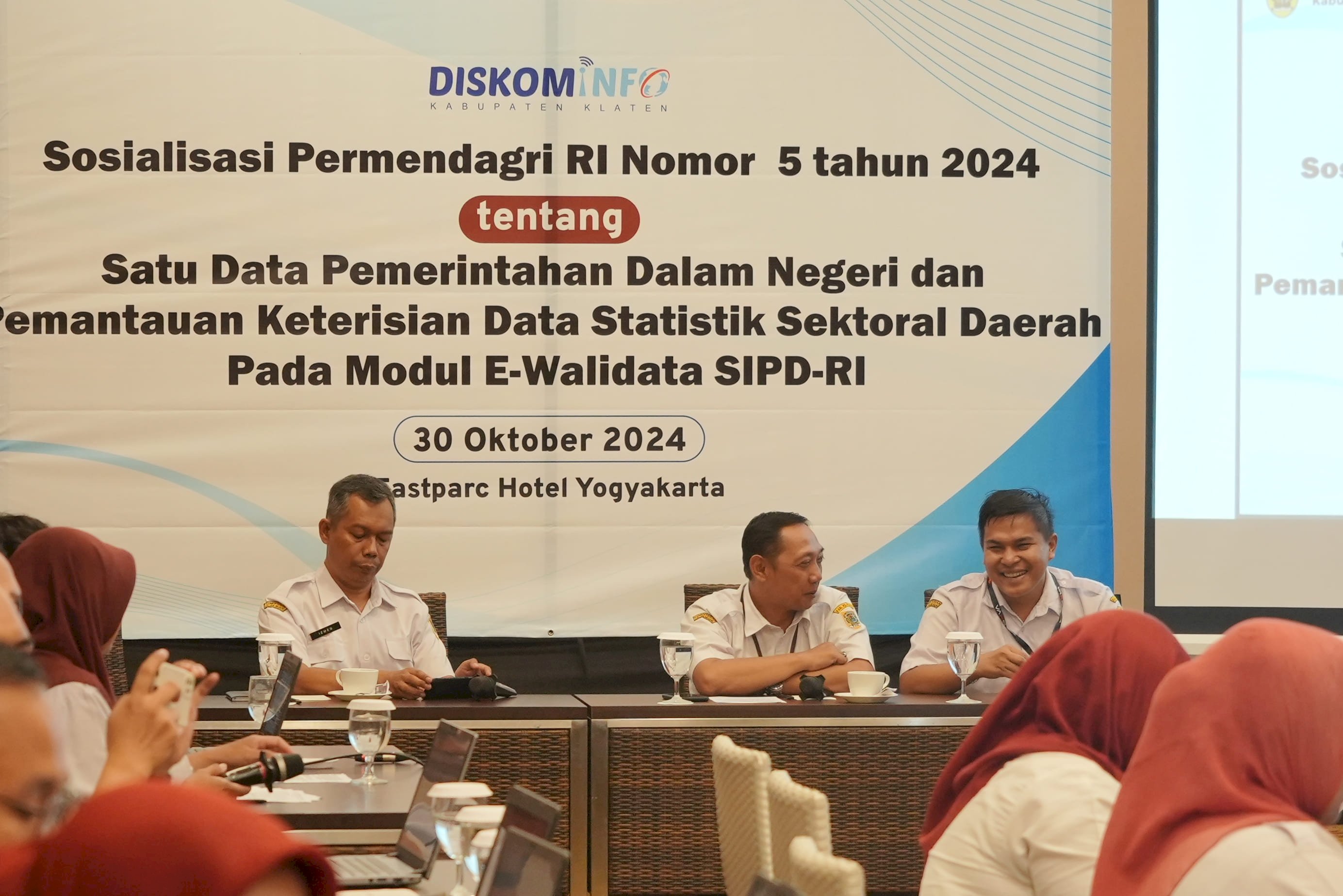 Sosialisasi Permendagri No. 5 Tahun 2024 dan Pemantauan Data Statistik Sektoral: Klaten Raih Peringkat 10 Besar