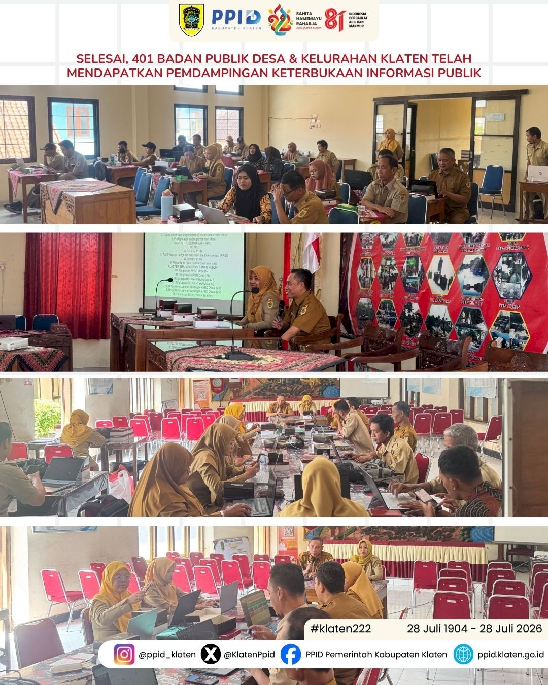 Diskominfo Klaten Rampungkan Pendampingan Keterbukaan Informasi Publik bagi 401 Desa dan Kelurahan